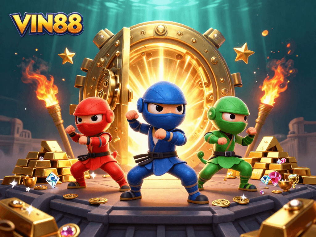 Experience thrilling gameplay at VIN88 with vibrant treasures and action-packed scenes.