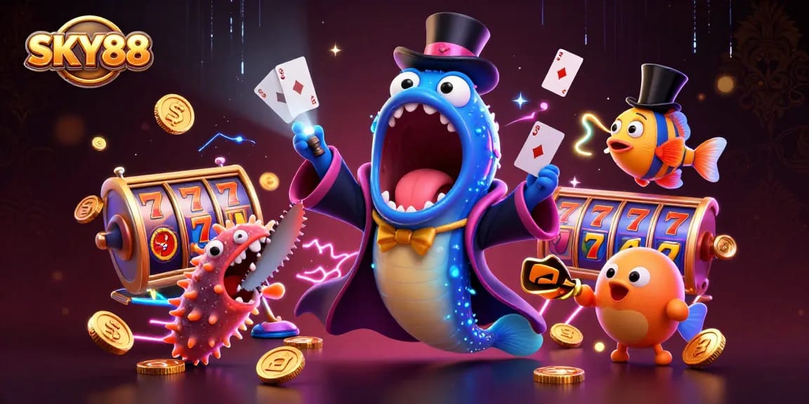 Experience the thrilling magic of SKY88 with enchanting casino characters and dynamic gaming elements.