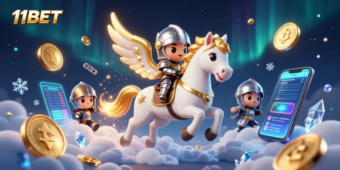 Experience thrilling gaming action at 11BET with a magical 3D casino scene.