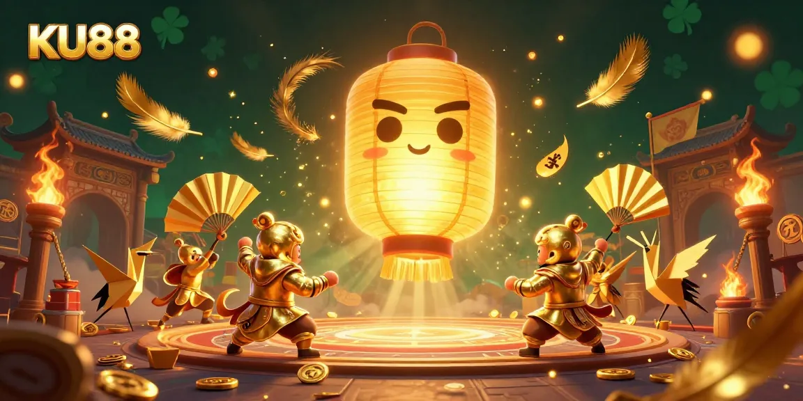 Bet big with KU88 at a dynamic night market casino featuring vibrant characters and gambling elements.