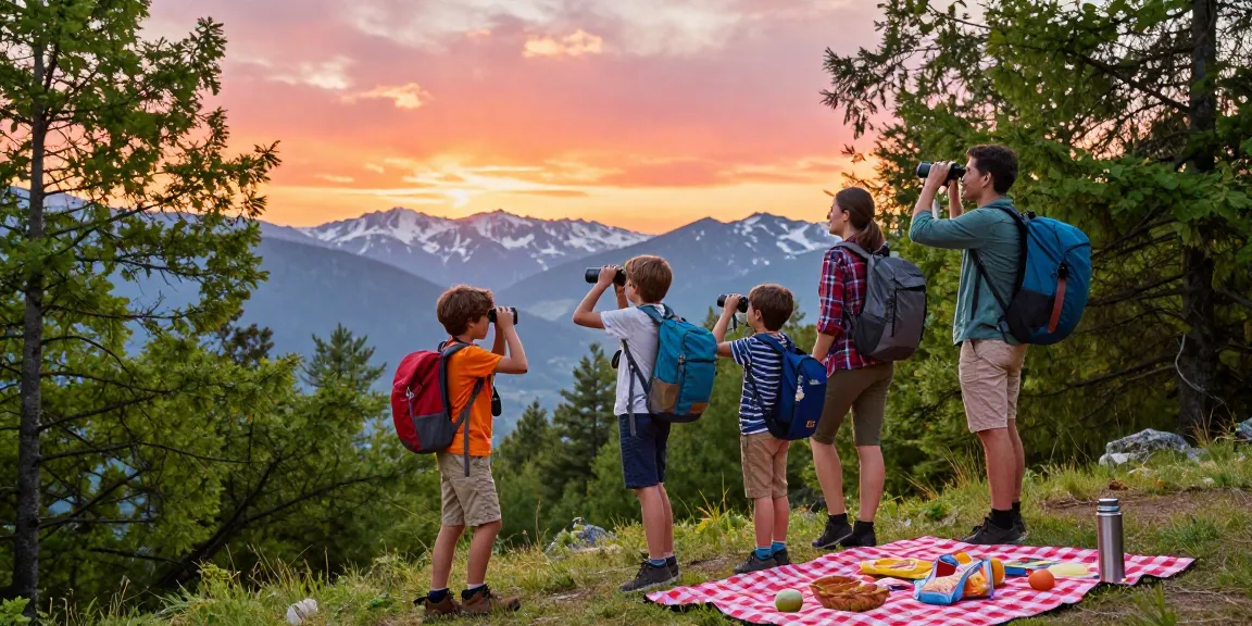Family hiking together in nature, enjoying the mantra88 outdoor adventure experience.