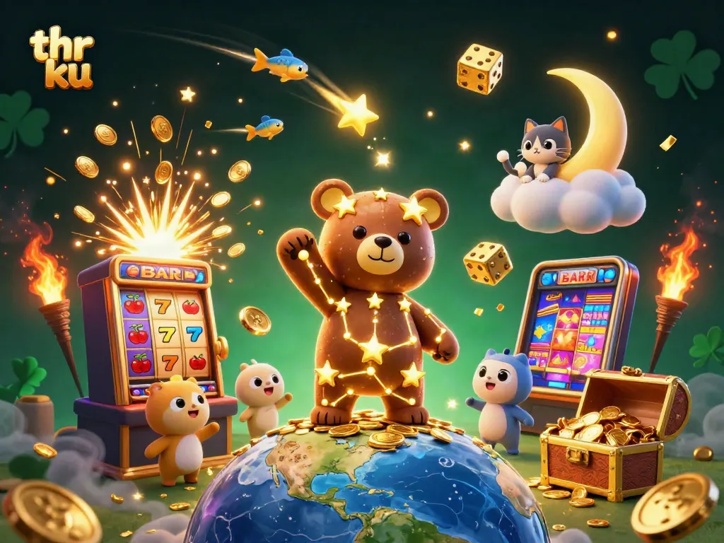 Engage in thrilling gaming sessions at thr ku with vibrant casino characters and dynamic slot elements.