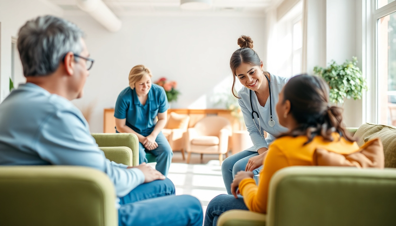 Engaging caregivers providing personalized ndis support services in a vibrant community setting.