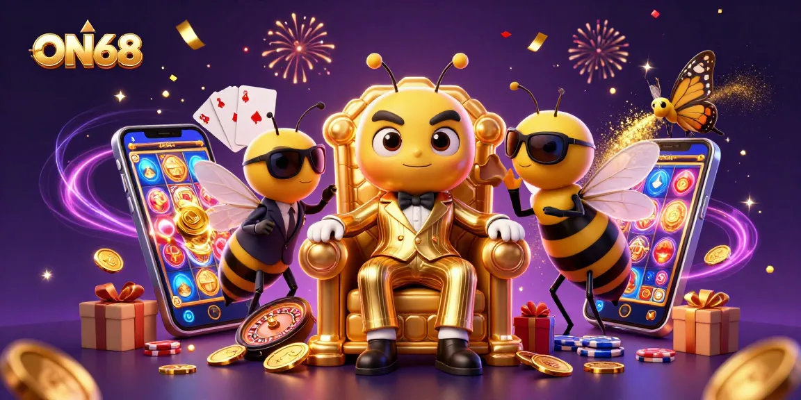 Win big on ON68 with exclusive casino games and thrilling rewards in a vibrant 3D scene.