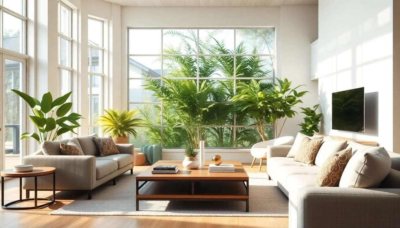 Real Estate Photography of a modern living room with inviting lighting and elegant decor.