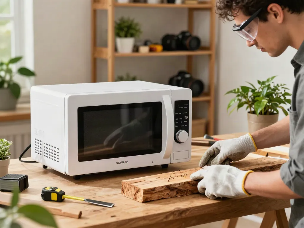 SHASHEL® microwave device actively eliminating wood-boring insects, showcasing a safe and effective solution.