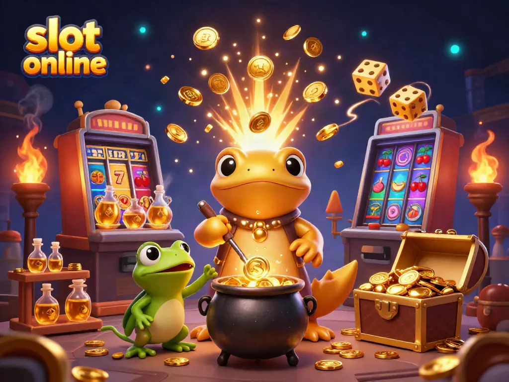 Experience immersive slot online action with alchemists, gold coins, and jackpot excitement in 3D.