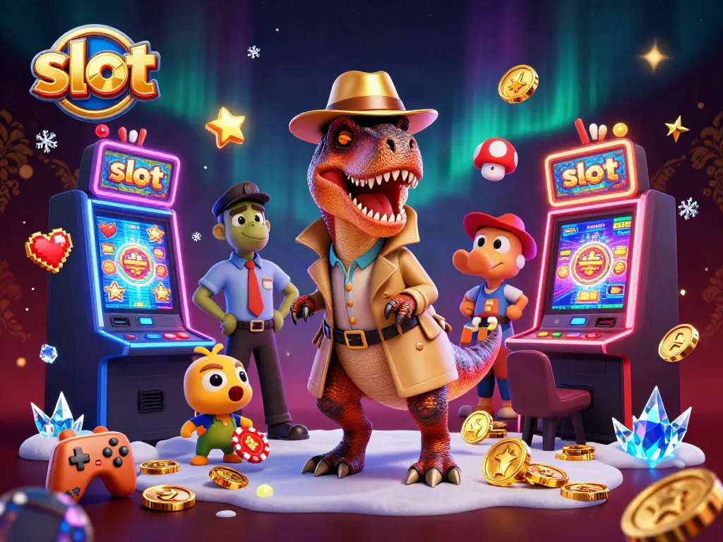 Experience slot gaming with a 3D velociraptor card counter, stegosaurus pit boss, and compy in action.