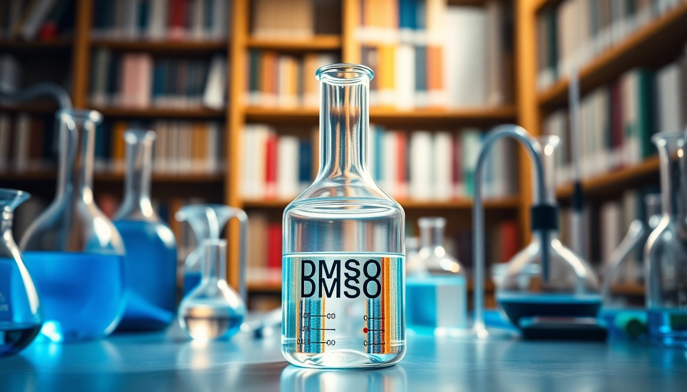 DMSO displayed in a professional laboratory setting, highlighting its clarity and applications.
