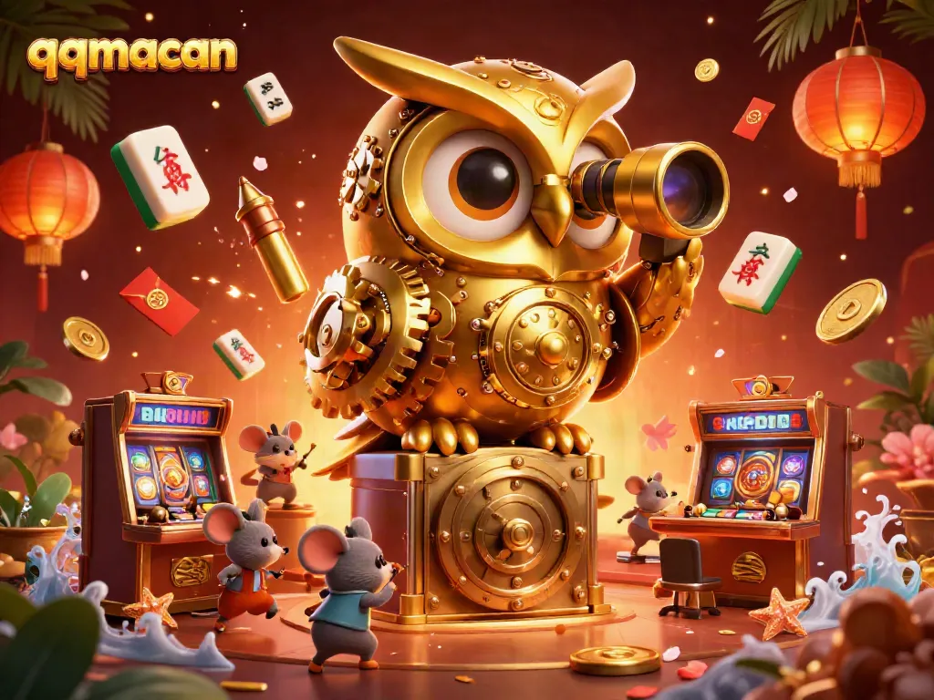 Engage in thrilling gameplay at qqmacan with a vibrant 3D casino scene featuring unique characters.