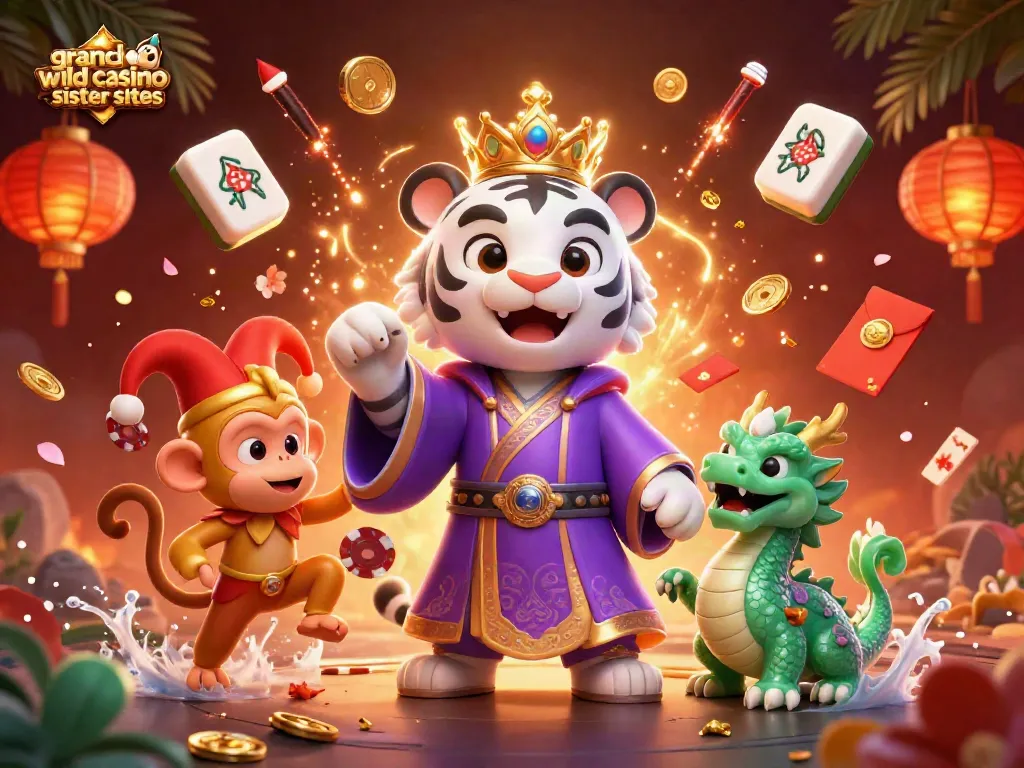 Engage with the excitement of grand wild casino sister sites in this vibrant 3D illustration