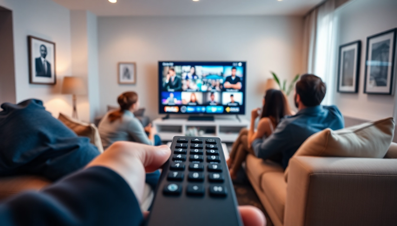 Experience IPTV Free Trial in a cozy living room with family enjoying entertainment.