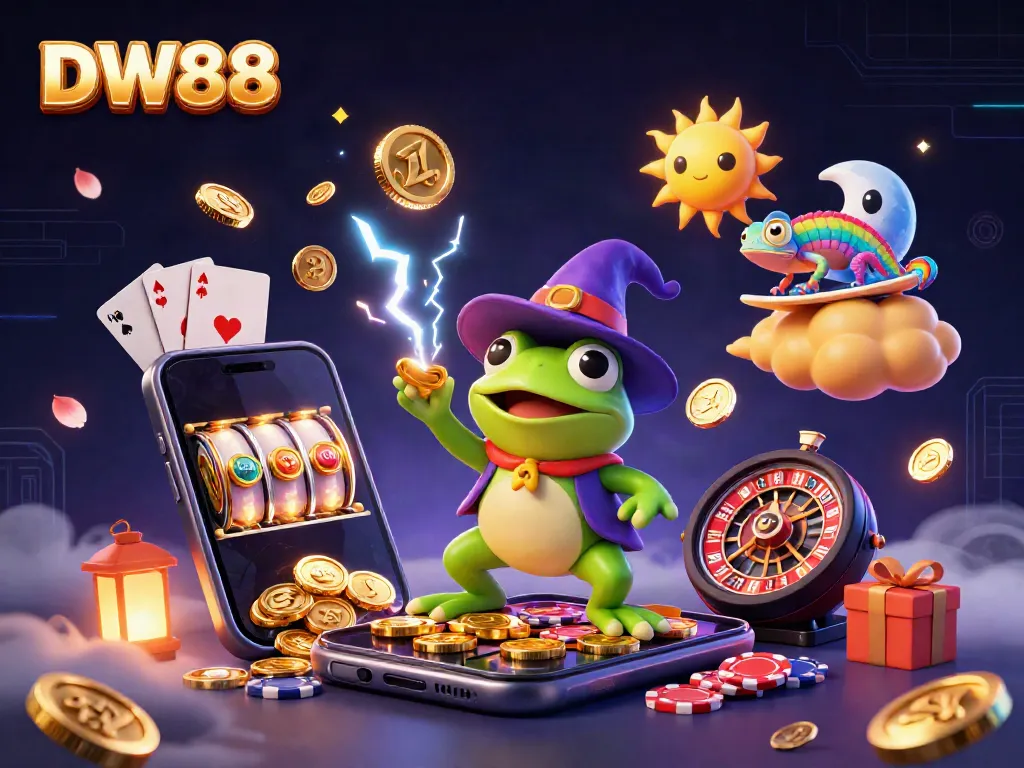 Experience the excitement of DW88 with golden coins, vibrant gameplay elements, and enchanting characters.