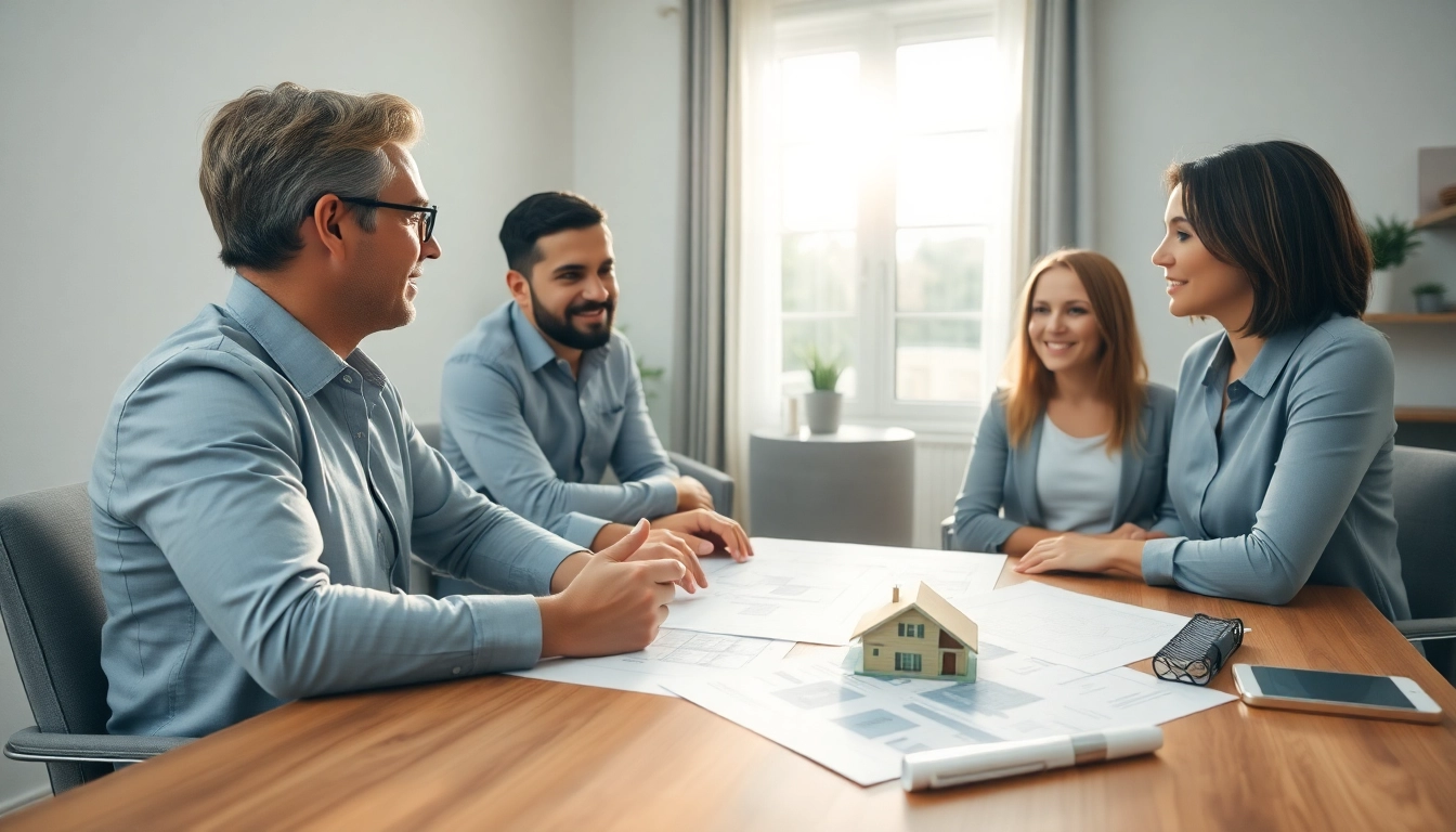 Immobilienkredite günstig: Expert consultation on affordable mortgage options in a bright office.