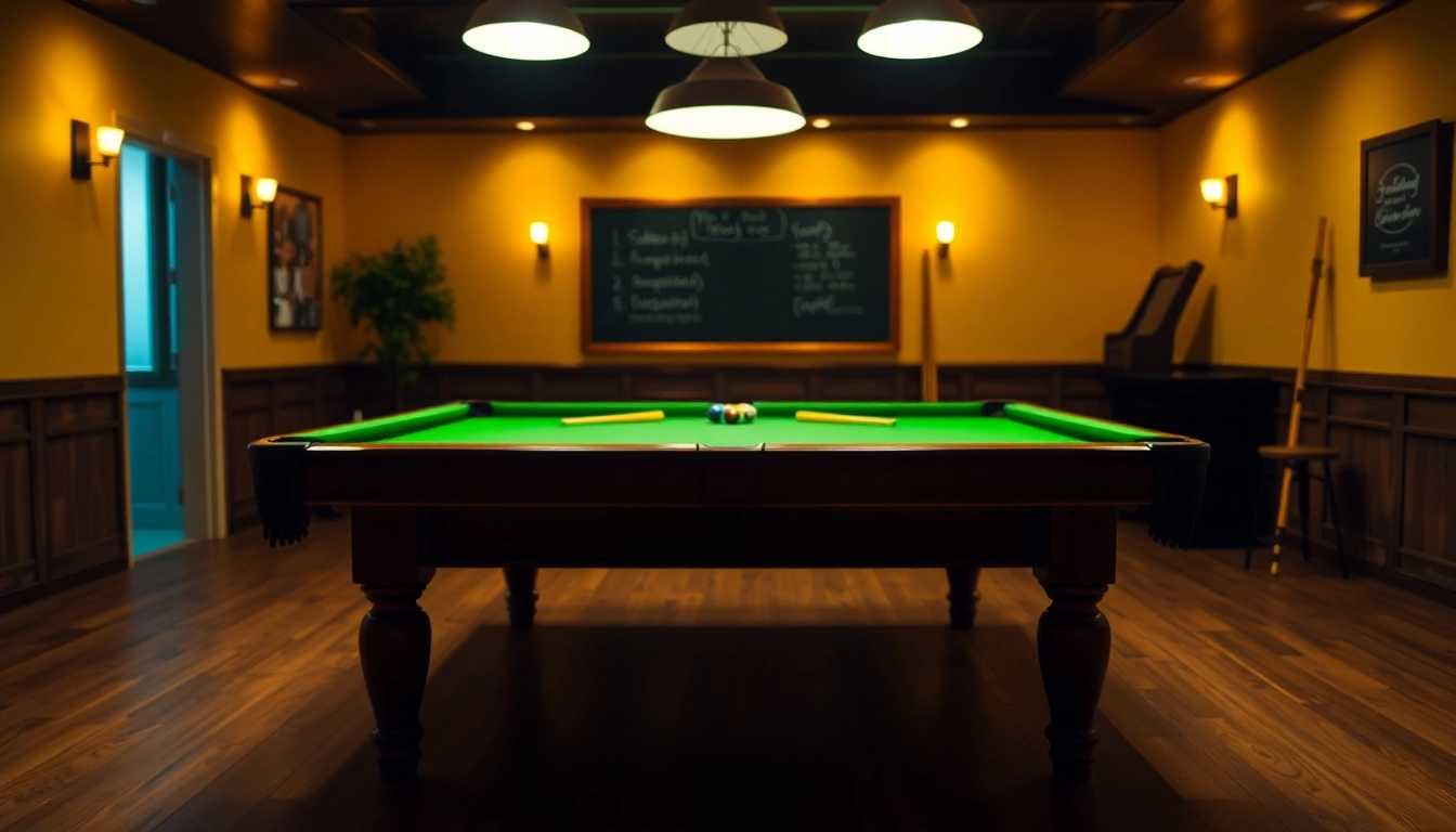 Offering Pool Table Locating Service in a sophisticated game room with a beautifully maintained table.