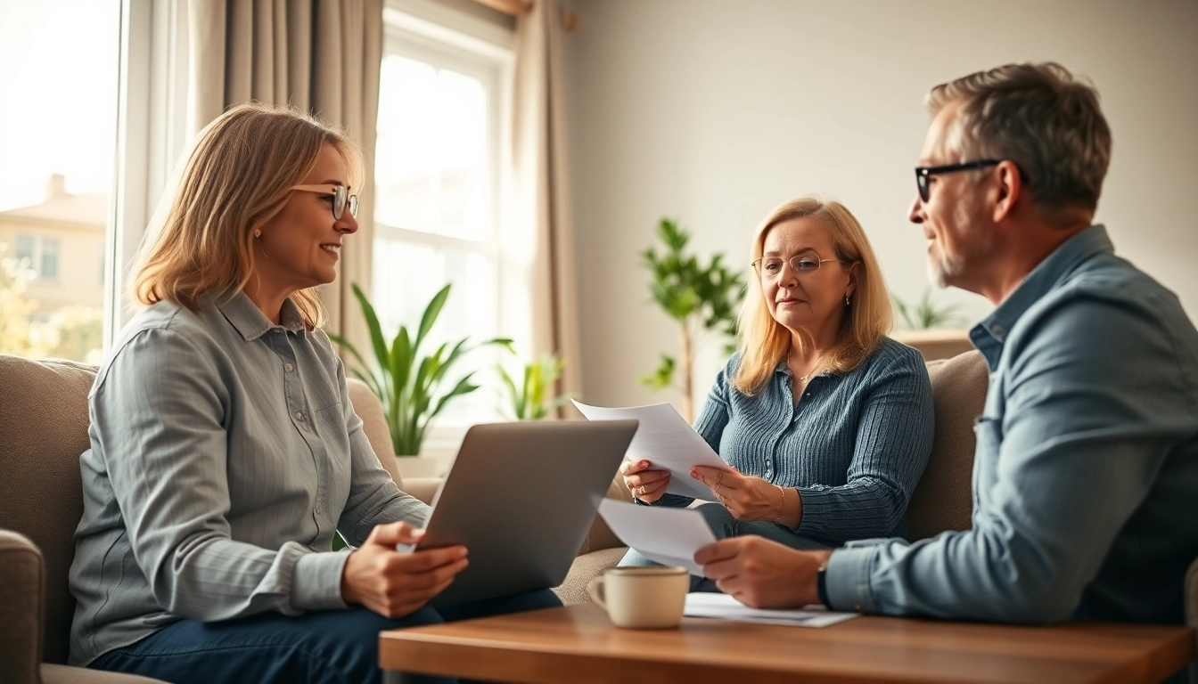 Sell my mobile home consultation with a real estate agent in a cozy room.