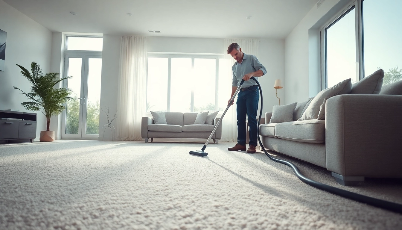 Experience guardian carpet cleaning with expert technicians in a bright, modern living room.