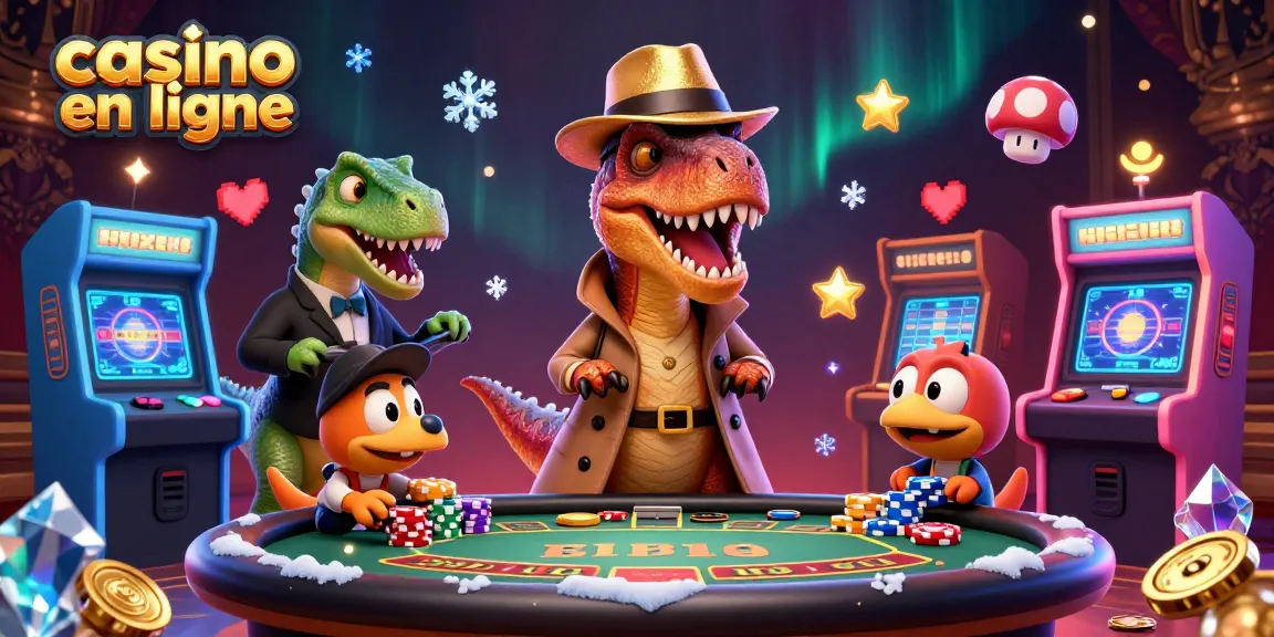 Plongez dans l'excitation du casino en ligne avec un vélociraptor joueur et un boss dinosaure.