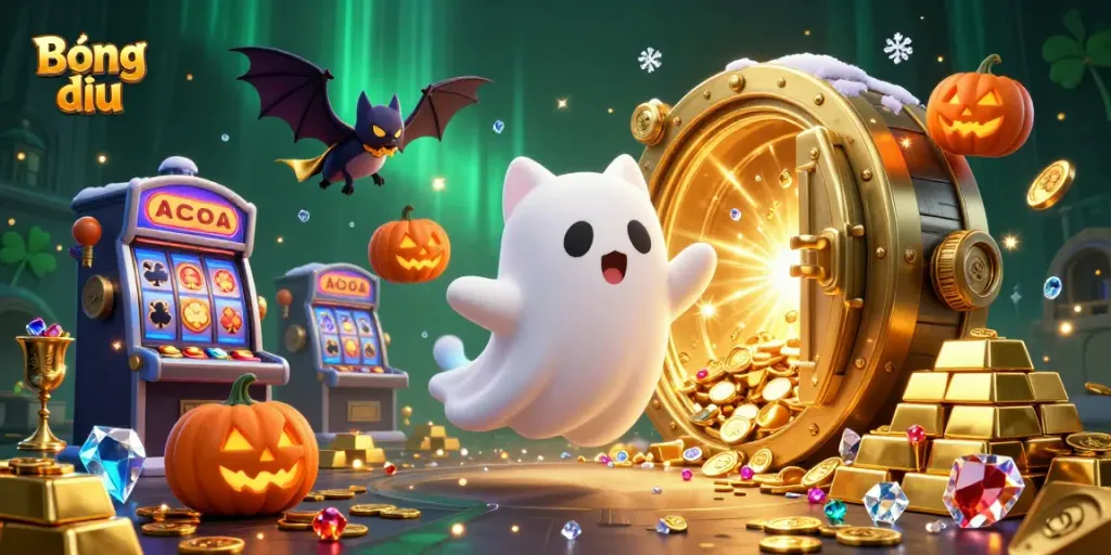Bóng đá lu ghost cat and bat explore a haunted casino mansion filled with treasures