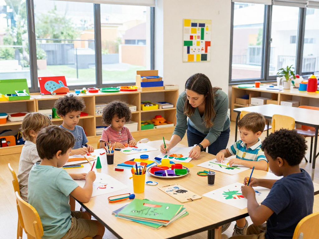Interactive classroom demonstrating the Reggio Emilia Approach with children learning creatively at Pegasus International Preschool.