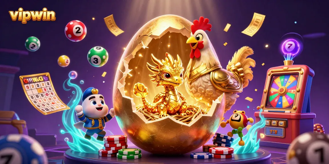 Experience the excitement of vipwin as golden dragon emerges amidst lively casino elements