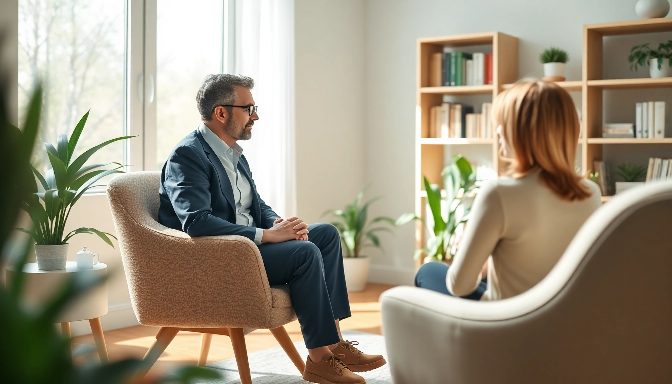Counsellors near me providing professional support in a calm therapy session.