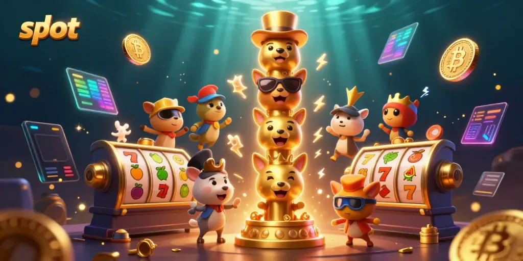 Mainkan slot dengan karakter totem unik di latar belakang yang penuh energi.