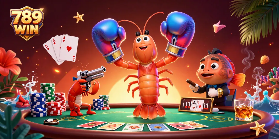 Join the excitement at 789 WIN with lively characters engaging around a poker table.