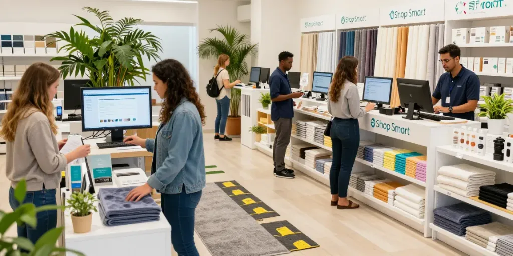Shoppers exploring high-quality eco-friendly products at Shop Smart's online store.