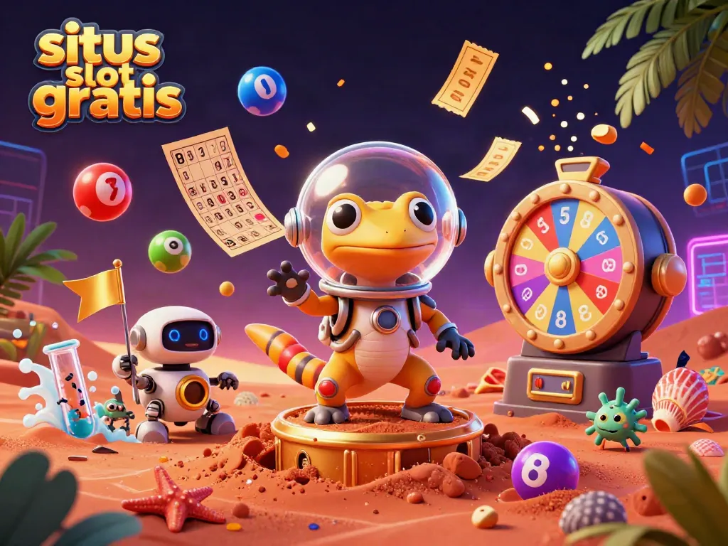 Engage in fun at situs slot gratis with a Martian gecko unearthed winning treasures in a cosmic casino!