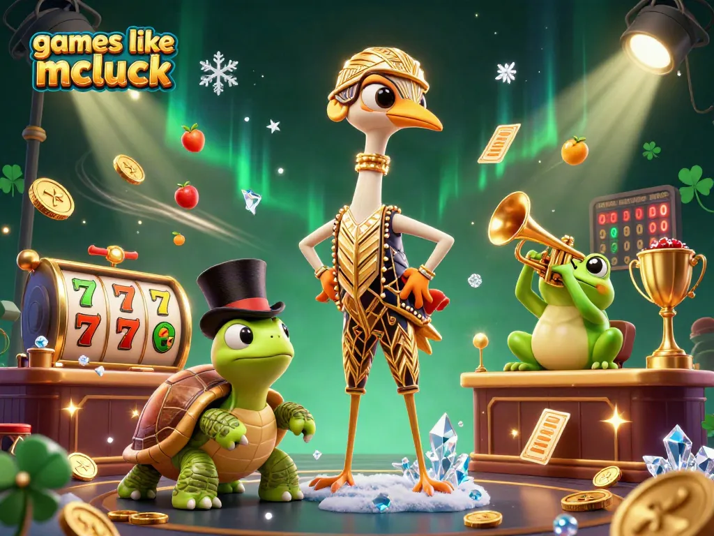 Play exciting games like mcluck in this vibrant, dynamic casino-themed illustration.