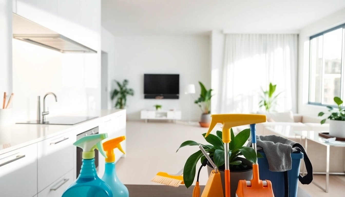 Performing bond cleaning brisbane by a professional cleaner in a spotless apartment.