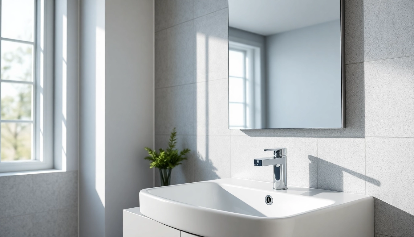 Eleganter spiegelschrank bad mit integrierter Beleuchtung in modernem Badezimmer.