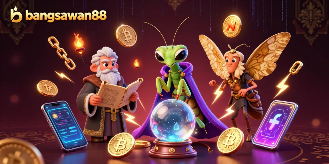 Engage with bangsawan88's immersive casino world, featuring mystical beings and cryptocurrency elements.