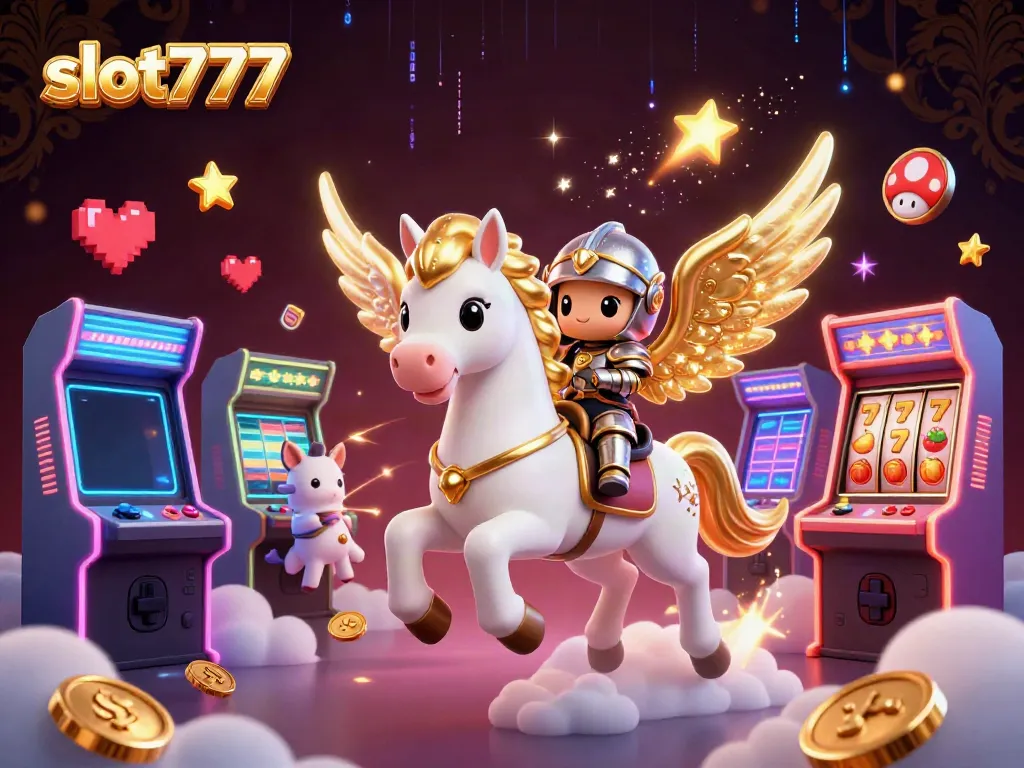 Rasakan keseruan bermain slot777 dengan gambar tiga dimensi karakter kuda dan raja bersinar dalam mesin permainan