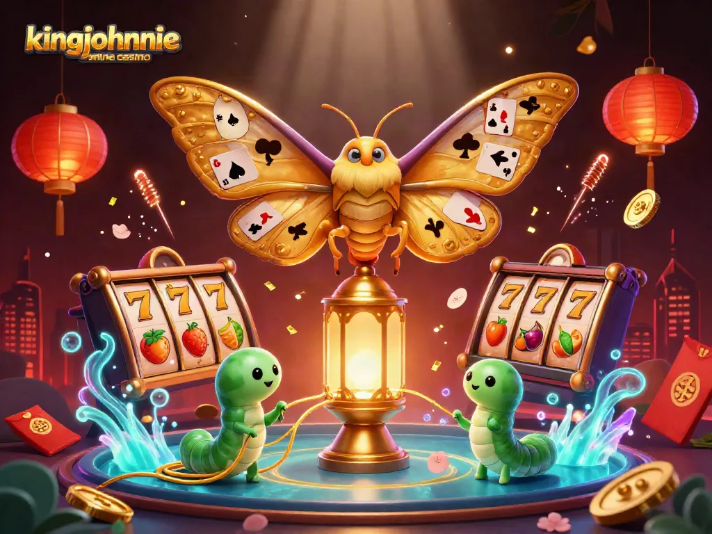 Experience the enchanting world of kingjohnnie online casino with vibrant symbols, winning scenes, and magical elements.