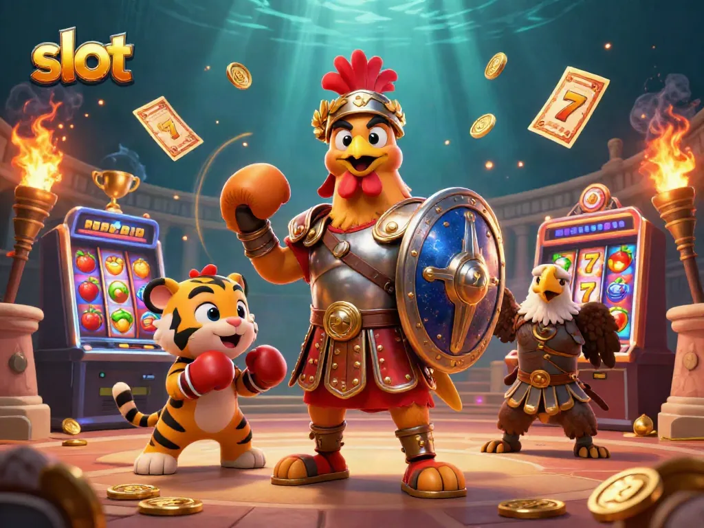 Menangkan taruhan slot dengan mesin slot dalam ilustrasi kasino yang menarik dan penuh aksi.