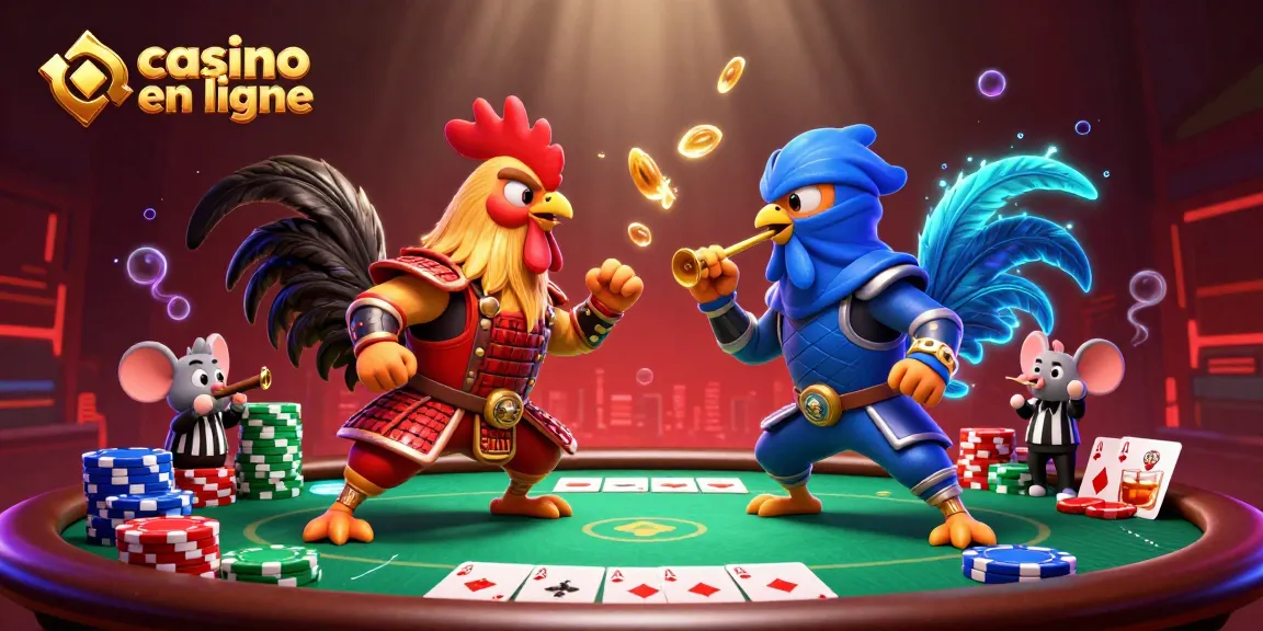 Jouez à des jeux passionnants dans ce casino en ligne avec des combats de coqs et des jeux de poker.