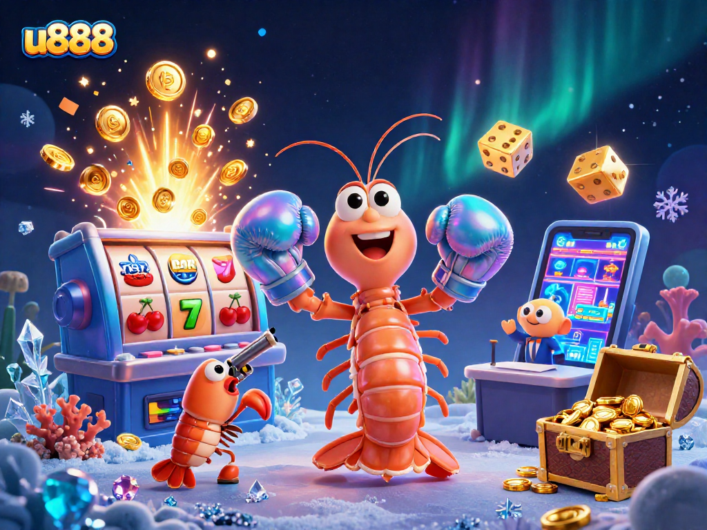 Engage in thrilling slots gameplay at u888 with vibrant characters and rich casino elements.