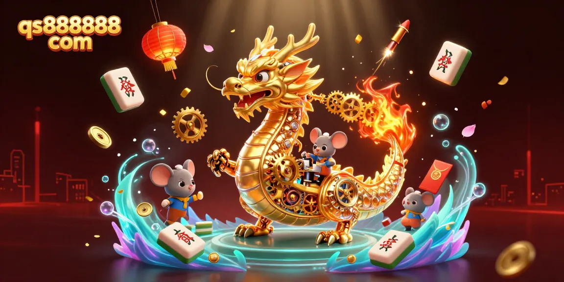 Join the excitement at qs888888 com with a colorful 3D casino illustration featuring thrilling game elements and characters.