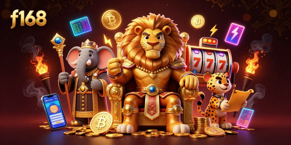 Engage in thrilling gameplay at f168 with a fierce lion king, wise elephant, and fast cheetah by your side.
