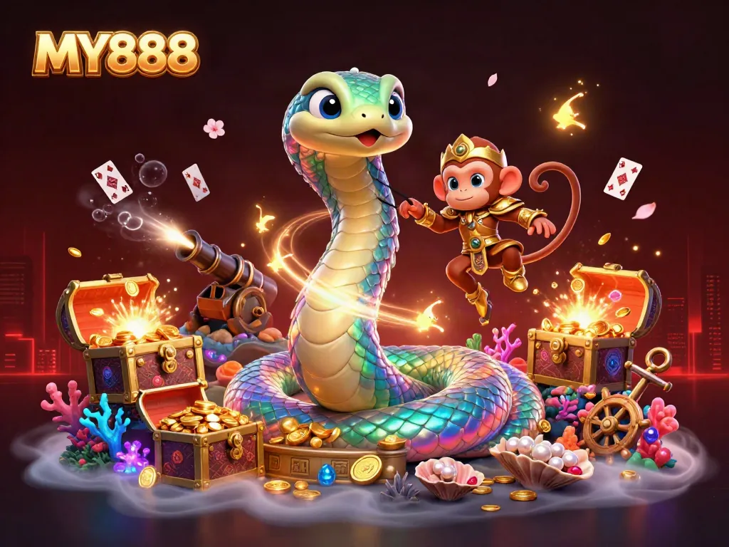 Experience thrilling gameplay with MY888's vibrant 3D fantasy illustration highlighting magic and excitement.