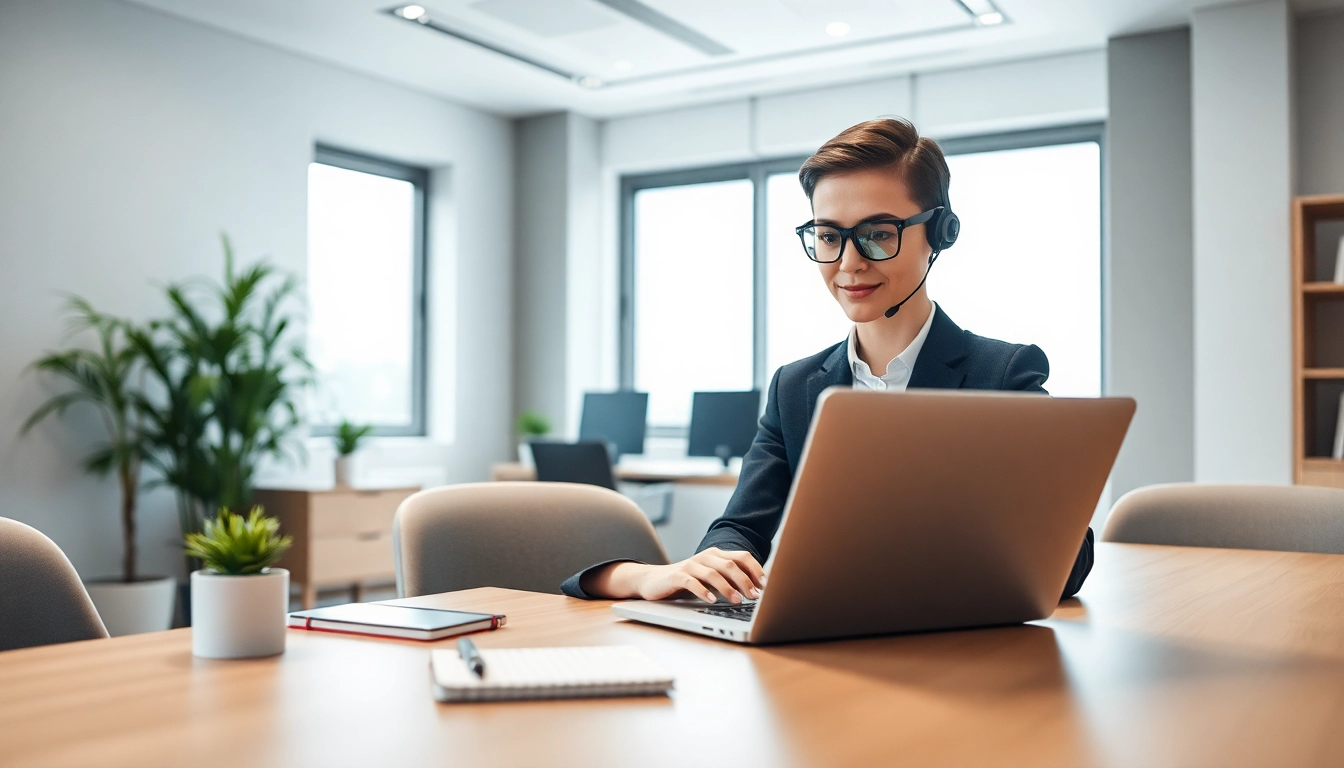 AI executive assistant free managing schedule in a modern office environment.