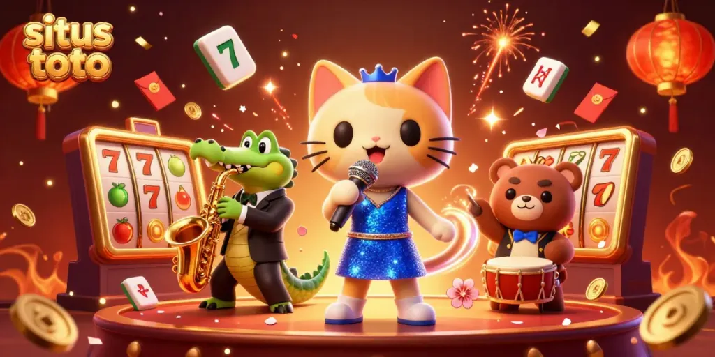 Experience winning strategies at situs toto with playful casino characters and festive elements.