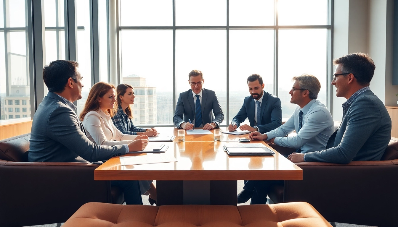 Collaborative discussion about Federal and State contracts, grants in a modern office environment.