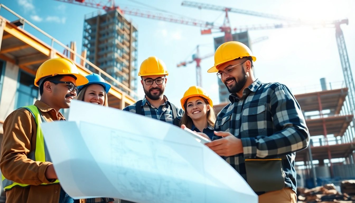 Construction team working on a commercial building project in New Jersey Commercial General Contractor.