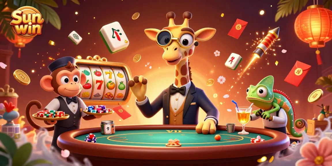 Experience the excitement of Sun win with a high roller giraffe and dynamic gaming elements.