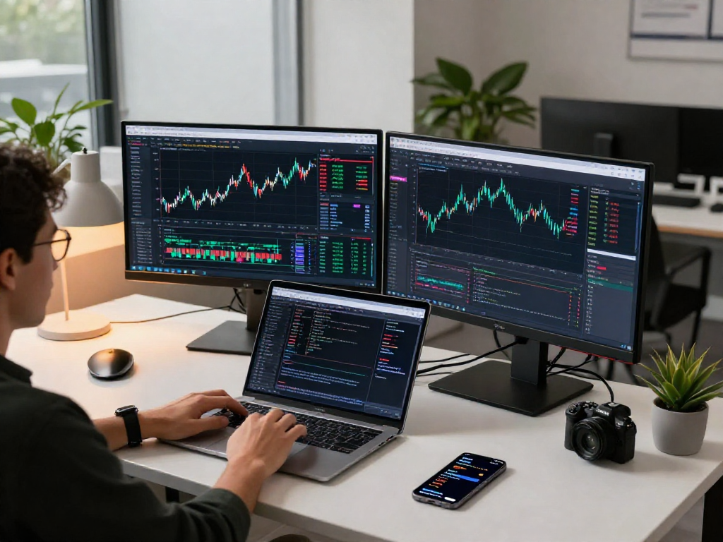 MetaTrader 5官网的多元化金融交易平台，显示专业的加密货币分析工具和图表。