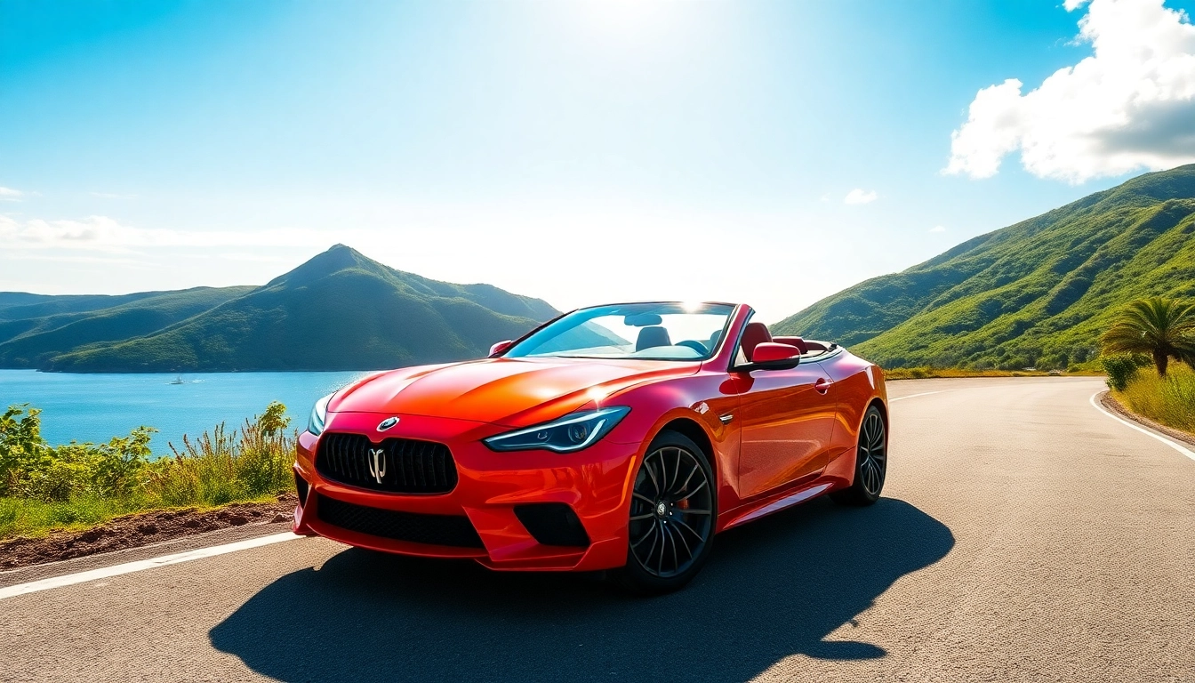 Enjoy a thrilling car rental st barts experience on a scenic coastal road.