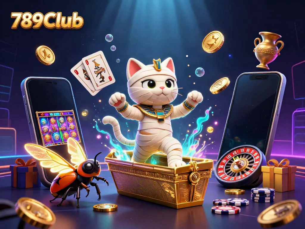Experience the excitement of 789Club with a vibrant 3D scene of casino action.